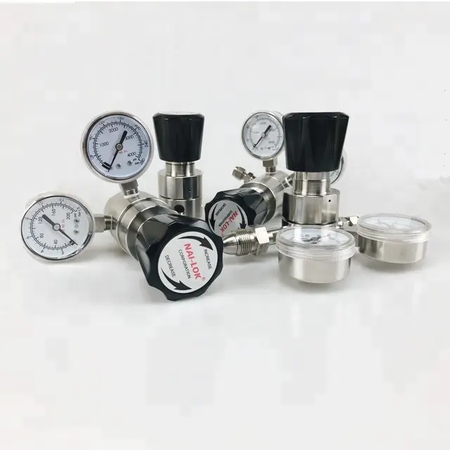 NAI-LOK Stainless Steel 316 regulator high pressure regulator with relief valve and diaphragm valve control 1 cylinder CGA580