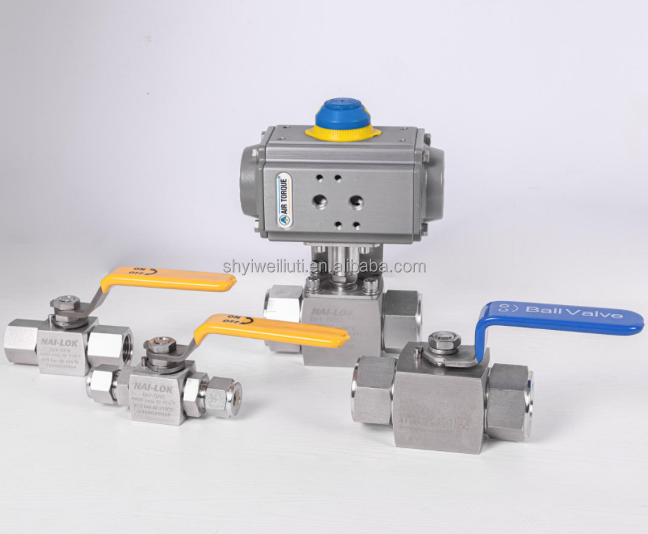 Control Valve SS316 with Air Torque Pneumatic Actuated Ball Valve Single and Double Actuating Instrument Valves