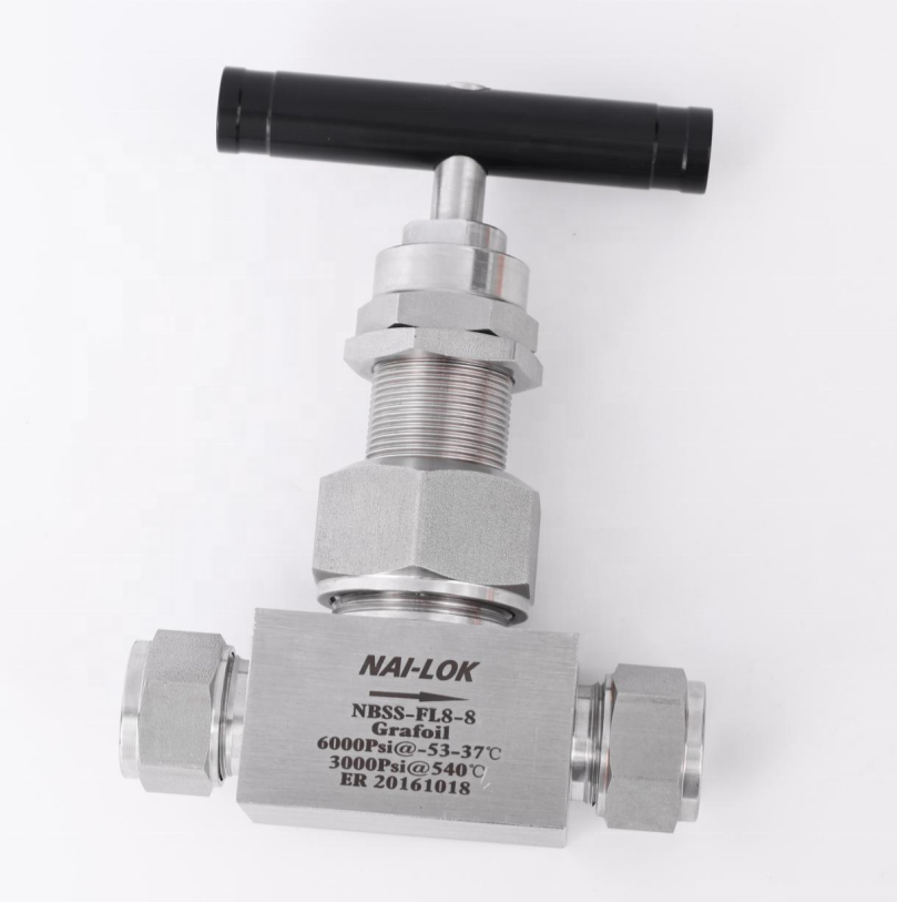 High Pressure 6000psi Grafoil Seal Peek Needle Valve Stainless Steel 316 Union Bonnet 1/2  Petrochemical Needle Valves