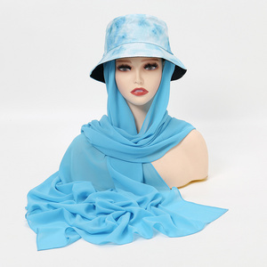 Popular Modest Matching Hijab Set Scarf With Matching Color Inner Cap Underscarf Chiffon Scarf Hijab Ethnic Accessory