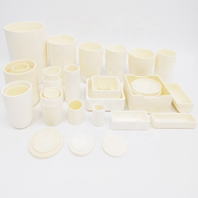 Prompt Goods High Temperature 99.7% 99% Corundum Alumina Ceramic Crucible for Glass Melting Boat Sagger Tray