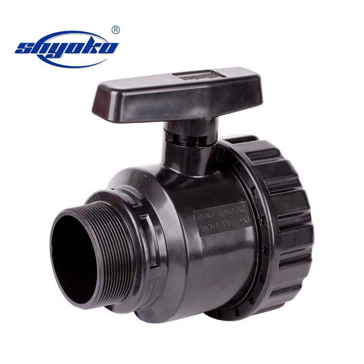 Black pvc single union valve water level control valve irrigation ball valve