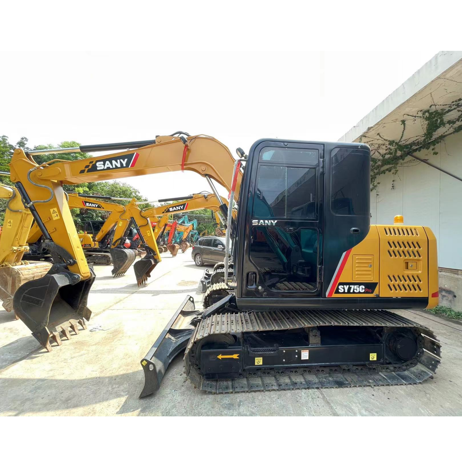 Almost new sany sy75c excavator 7 ton sy75c-9 used mini crawler digger cheap sy75 sy 75 75c 75c-9 75-9