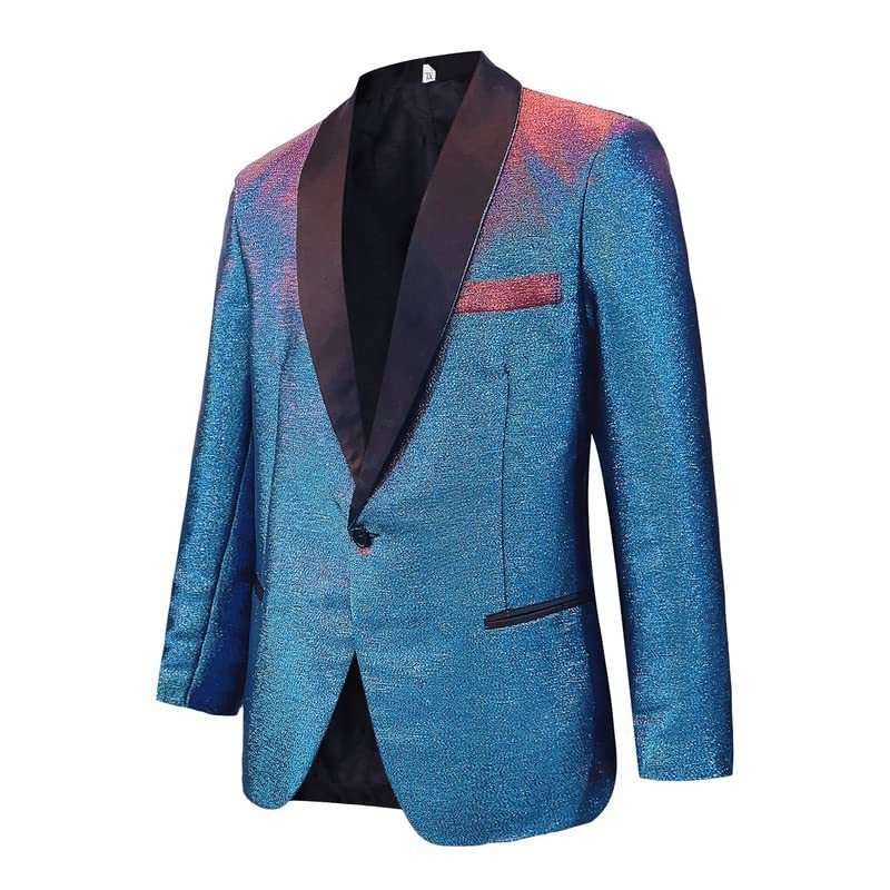 Men's Blazers Slim Fit Fashion Suit Bright Silk Jackets for Men Weddings Party Dinner Prom Tuxedo