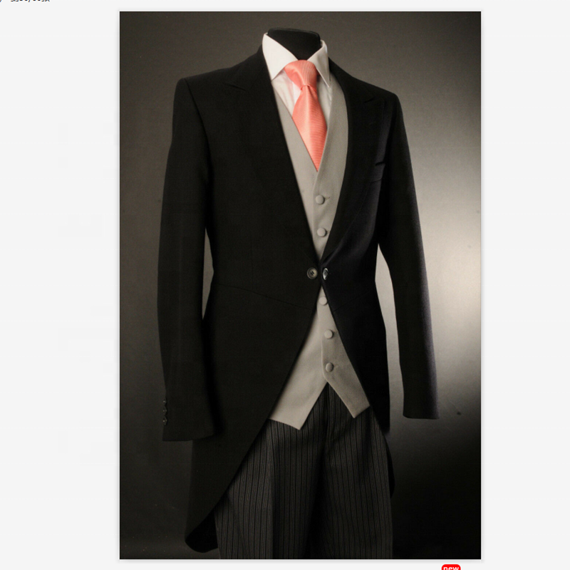 MEN'S MOHAIR TWO PIECE FORMAL TAILS SUIT WEDDING TAILCOAT