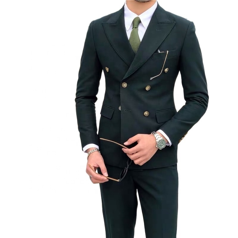 luxury Brown Woolen 2 Pieces Men wedding Suits 3 piece suit Tuxedo Suits for Man