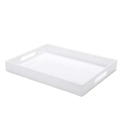 Factory Custom Modern Acrylic Decorative Serving Tray with Handles Spill Proof Organizer Tray for Living Room Kitchen