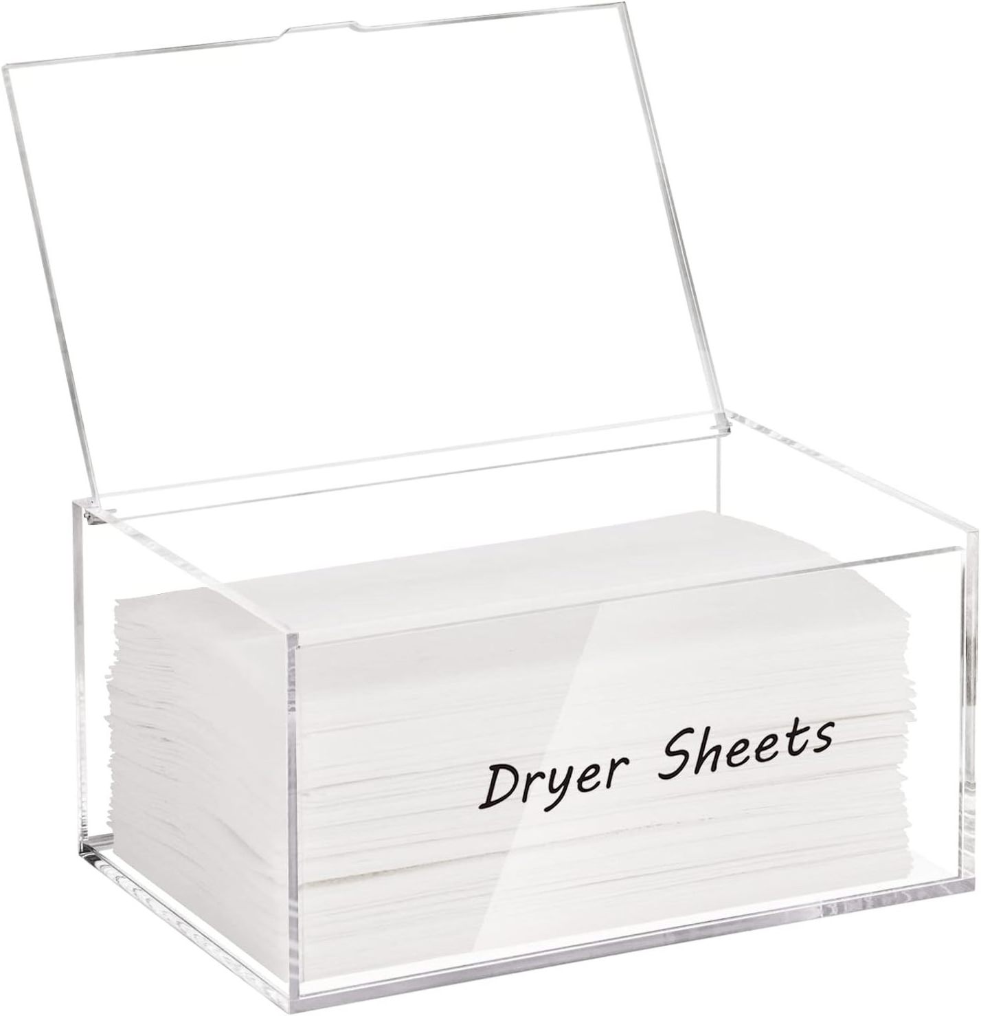 Customized Modern Acrylic Rectangle Dryer Sheet Dispenser for Laundry Room Organization clear Acrylic Dryer Sheet Holder