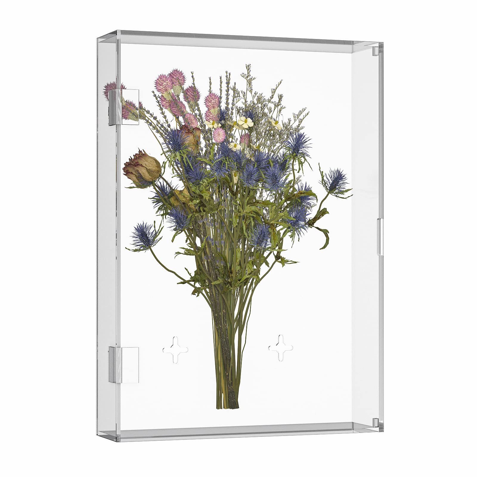 Wholesale Custom Clear DIY Tabletop Wall Mount Acrylic Flower Display Frame Acrylic Shadow Box Frame For Home Office Decor