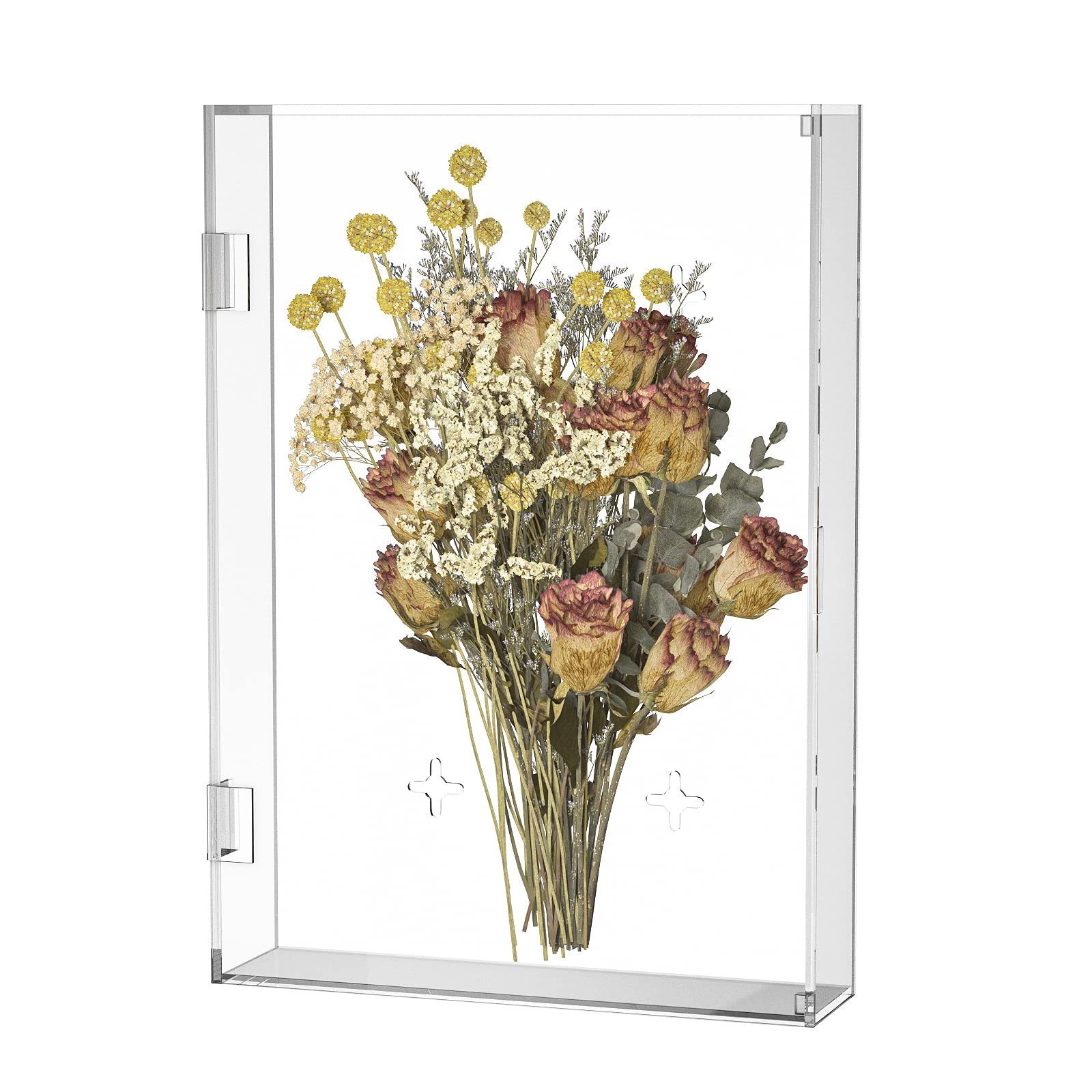 Wholesale Custom Clear DIY Tabletop Wall Mount Acrylic Flower Display Frame Acrylic Shadow Box Frame For Home Office Decor