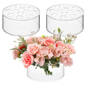 Personalised Clear Round Desk Rectangle Acrylic Vases For Wedding Flower Table Decoration