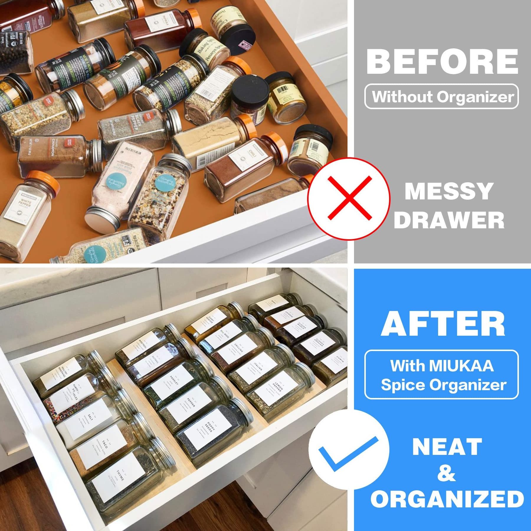 Acrylic Kitchen Pantry Storage Organizer Cabinet Desktop Seasoning Bottle Storage Acrylic Spice Rack For Drawer