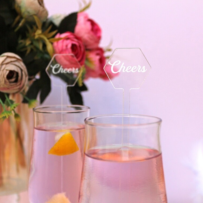 Custom Acrylic Drink Stirrer Acrylic Stir Sticks Square Shaped Clear Drink Stirrers Cocktail Wedding Bar Party Accessories