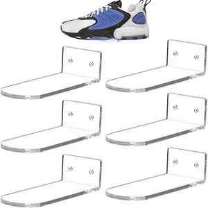 High Quality Clear Acrylic Wall Mount Floating Shelves Acrylic Floating Shoe Display for Wall-Set