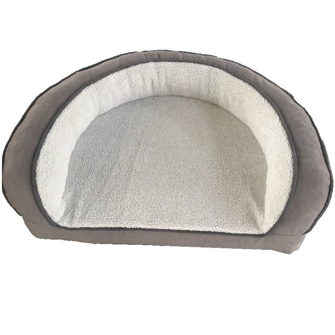 Waterproof Inner Cover Shredded Memory Foam Orthopedic Sofa Pet Bed With Sherpa and Canvas Top Fabric