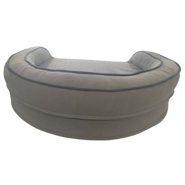 Waterproof Inner Cover Shredded Memory Foam Orthopedic Sofa Pet Bed With Sherpa and Canvas Top Fabric