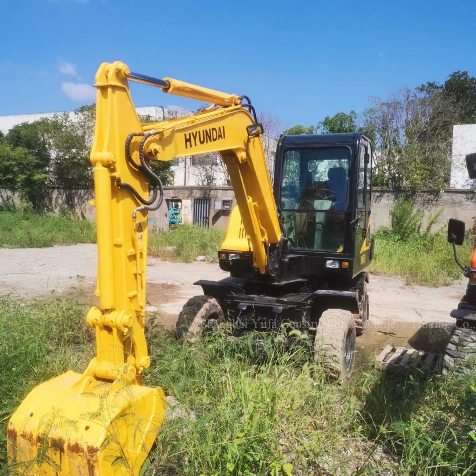 Mini 6 ton excavator second hand Hyundai 60w-7 excavator with AC good quality low price used Hyundai 60w-7 excavator