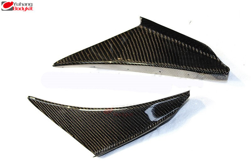 For 2003-2005 Lancer Evoulation 8 EVO 8 OEM Front Bumper Canard 2 Pcs (one side glossy) Carbon Fiber