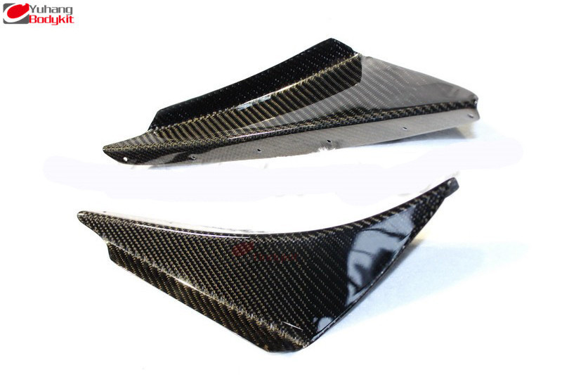 For 2003-2005 Lancer Evoulation 8 EVO 8 OEM Front Bumper Canard 2 Pcs (one side glossy) Carbon Fiber