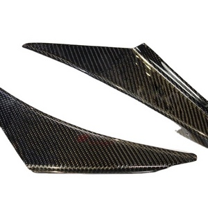 For 2003-2005 Lancer Evoulation 8 EVO 8 OEM Front Bumper Canard 2 Pcs (one side glossy) Carbon Fiber