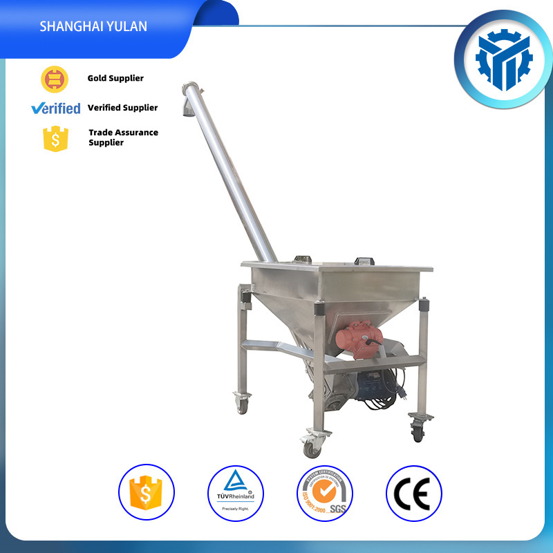 New Design 304 Stainless Steel Flour Sugar Hopper Feeder / Coffee Corn Powder Granule Screw Auger Conveyor