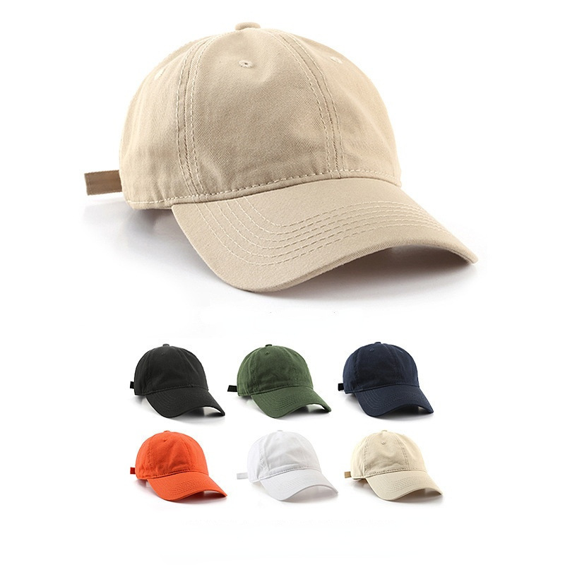 Wholesale solid color hats Japanese spring and summer soft ceiling baseball caps for men and women naked pure black visor.