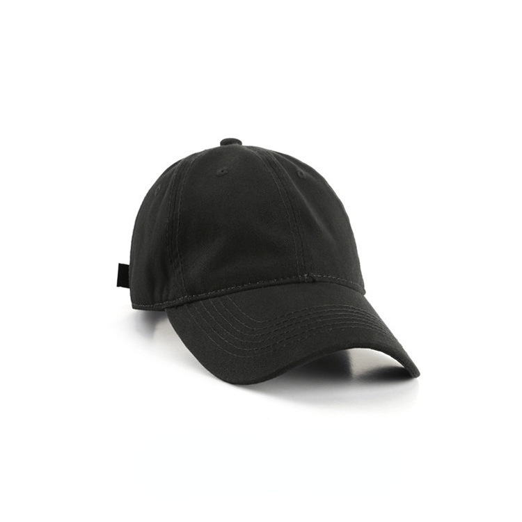 Wholesale solid color hats Japanese spring and summer soft ceiling baseball caps for men and women naked pure black visor.