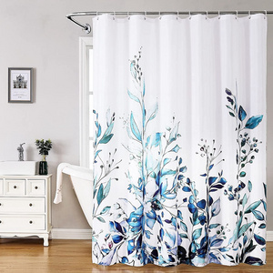 Inyahome Wholesale Cheaper Boho Eucalyptus Plants Unique  Floral 3D Printing  Shower Curtains Bathroom Decor Curtains  Farmhouse