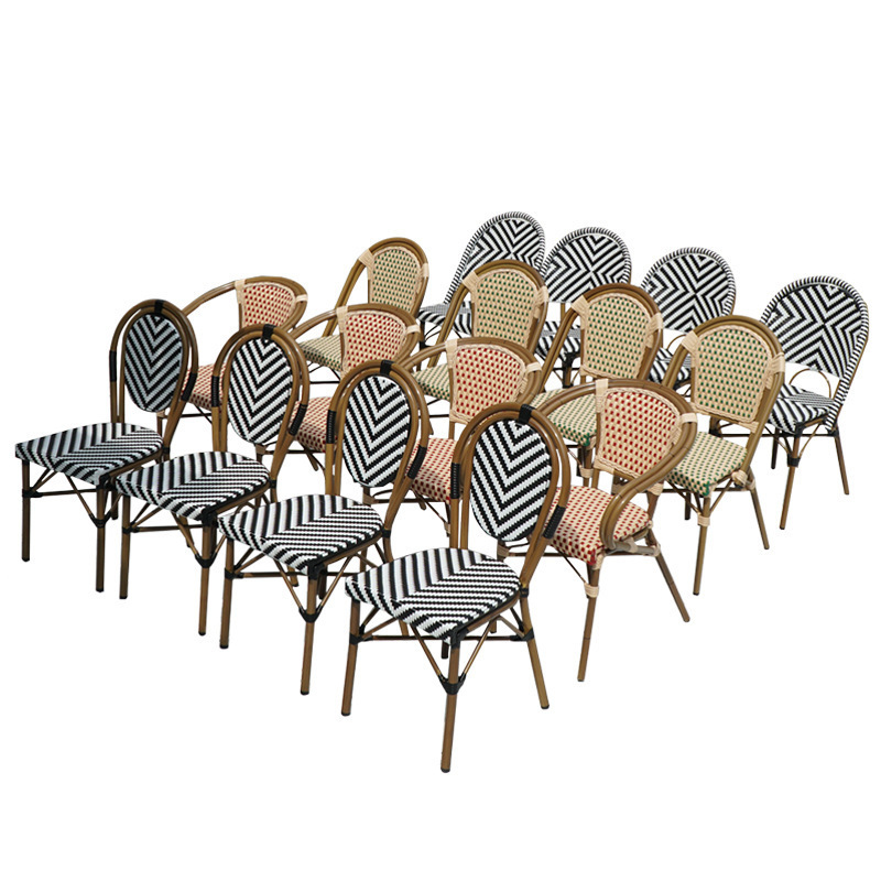 Modern Restaurant Terrace Furniture Chairs Set French Bistro Chairs Outdoor Furniture Garden Chair Rattan Eco-friendly