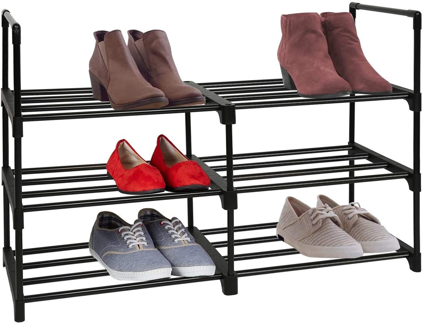 50 Pairs Vertical Shoe Shelf Large Shoe Rack Organizer Multi-functional shelf StackableTall Shoe Racks for Entryway