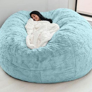 Giant 7FT Memory Foam Furniture Fabric Sofa Chair Cover Bean Bag -Big Sofa Bed with Soft Fur Cover Sack Bean Bag Chair Cover