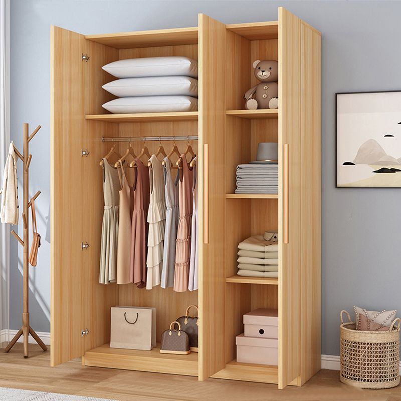 Custom Modern Style Wardrobe Wood Wardrobe Closet With Doors with Drawers for Storage Closet and Bedroom Furniture