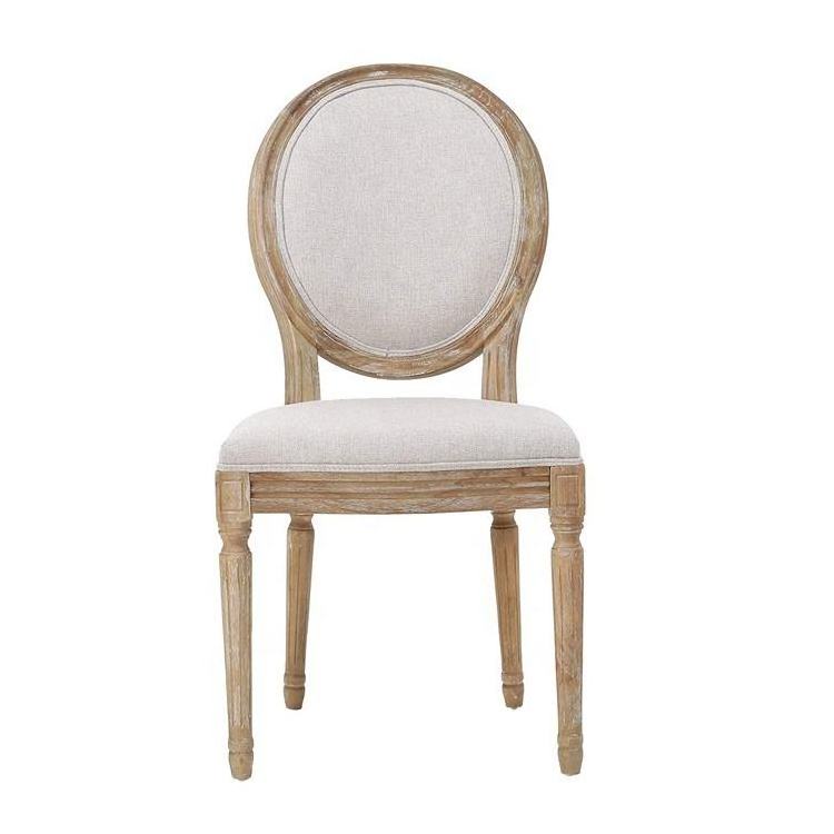 Wholesale Antique Design Round Back Restaurant Ghost High Back Vintage Solid Wood Carved Furniture Louis Baroque Dining Chair