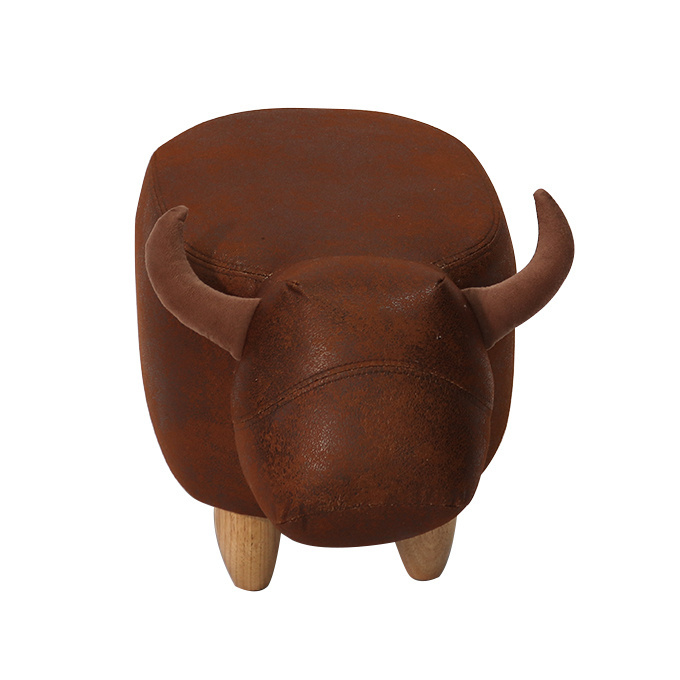 Animal footstool small leather children's wool footstool changing shoe stool children's gift