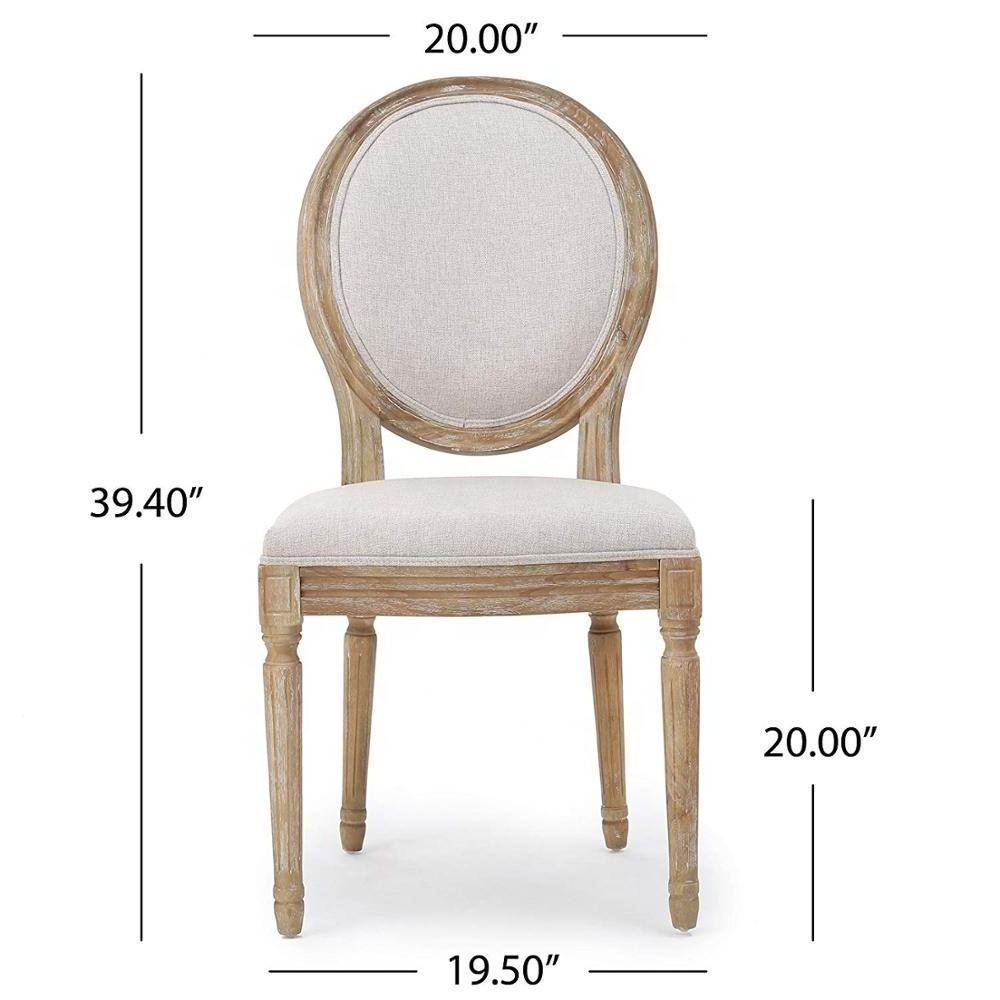 Wholesale Antique Design Round Back Restaurant Ghost High Back Vintage Solid Wood Carved Furniture Louis Baroque Dining Chair