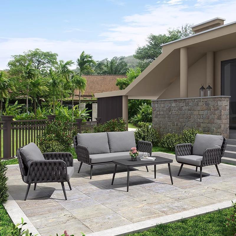 Modern aluminium outdoor sofa armchair set garden sofa modern water proof outdoor furniture outdoor hotel garden sofa furniture