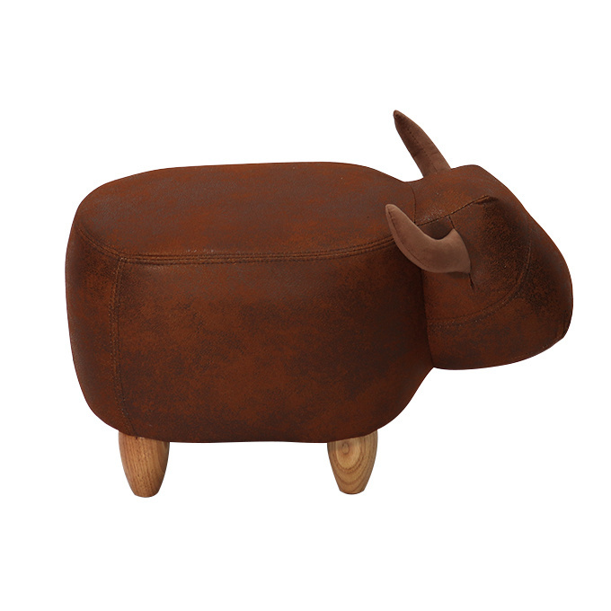 Animal footstool small leather children's wool footstool changing shoe stool children's gift