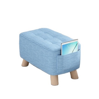 Footstool Foot Stool Ottomans Fabric Small Home Sofa Stool Lazy Bench Solid Wood Changing Shoe Stool