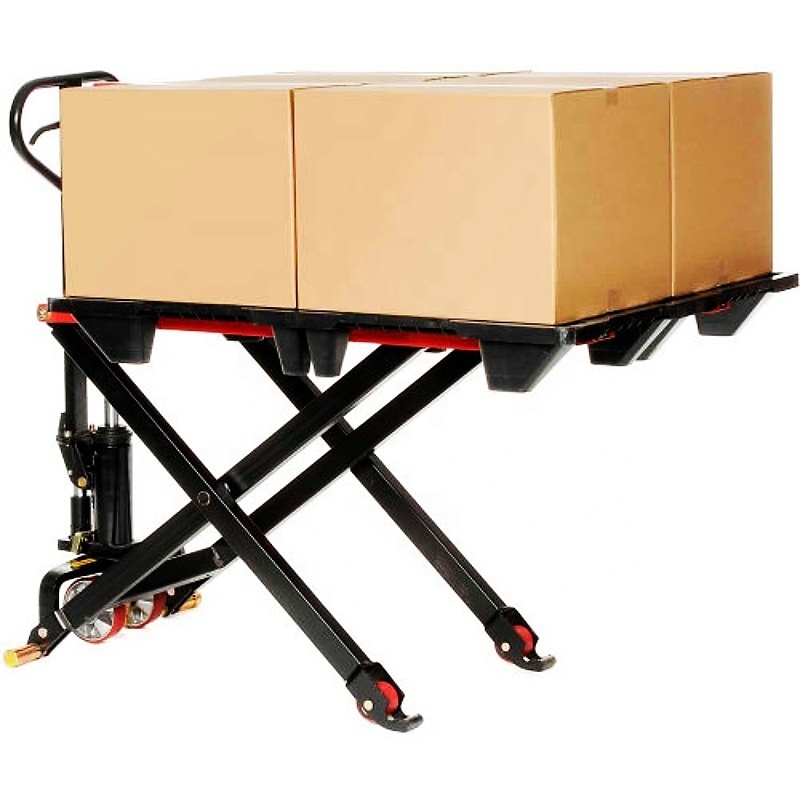 1.5 tons manual High Lift table Pallet Truck with very cheap price lift height 800mm