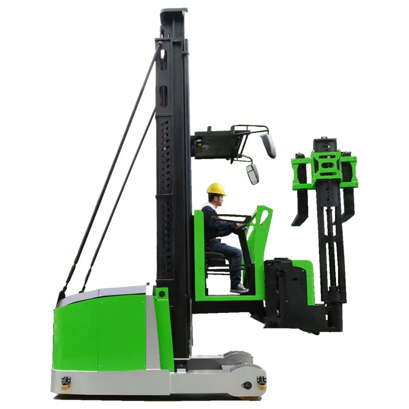 Curtis controlled 1.6 tons electric man up VNA forklift 3 way turret truck with lift height 15 meters