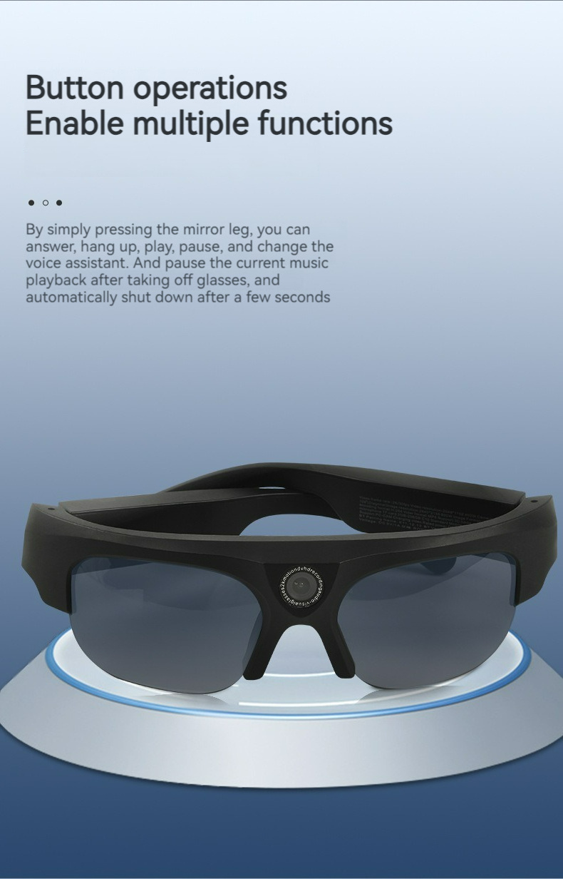 HIgh quality 1080p HD Camera Glasses Video Recording Sport Sunglasses with  Speakers and 15mp Camera