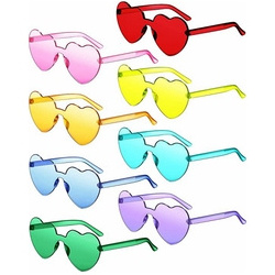 Wholesale Pink/mix Heart Shape Sunglasses Candy Color Glasses Transparent PC Women Plastic Opp Bag Customized Fashion Sunglasses