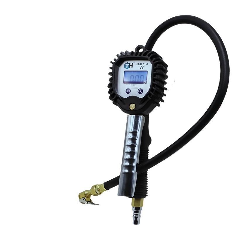 High-precision automobile tire pressure monitor with inflatable pressure gauge digital display aeration