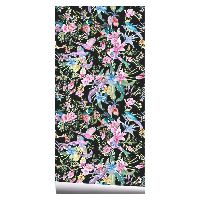 PVC Embossed Floral Peel And Stick 3d Design Self-Adhesive Vintage Flower Wallpaper Stickers Rolls For Home Decoration