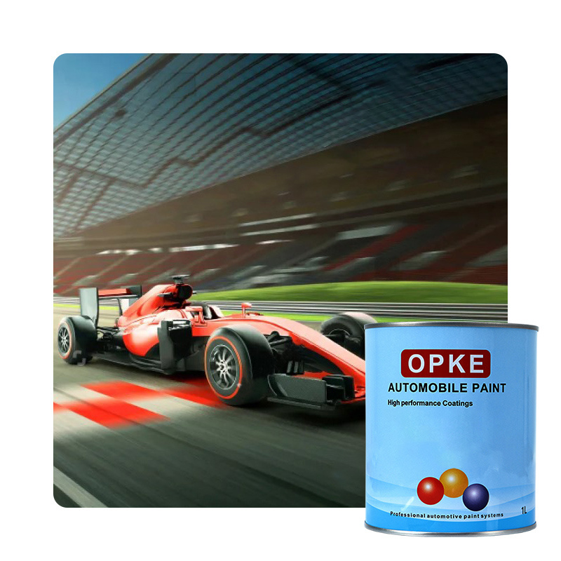 OPKE brand high gloss bright red and silver racing paint with good adhesion factory direct sales automotive paint