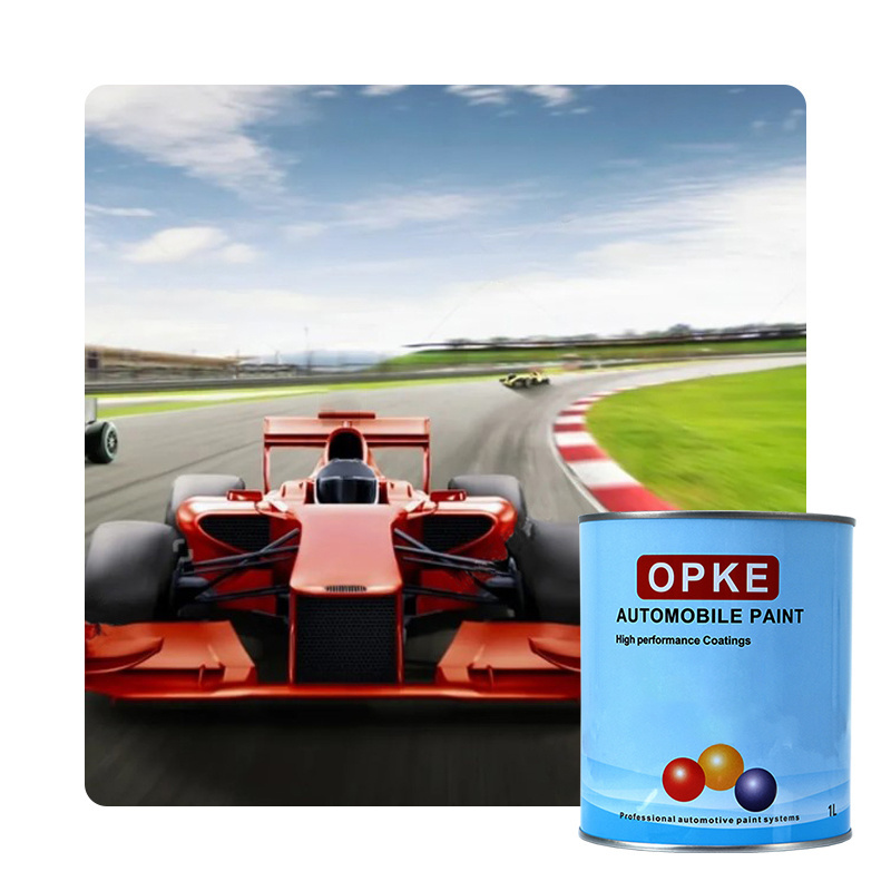 OPKE brand high gloss bright red and silver racing paint with good adhesion factory direct sales automotive paint