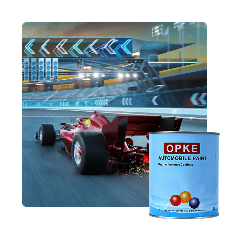 OPKE brand high gloss bright red and silver racing paint with good adhesion factory direct sales automotive paint