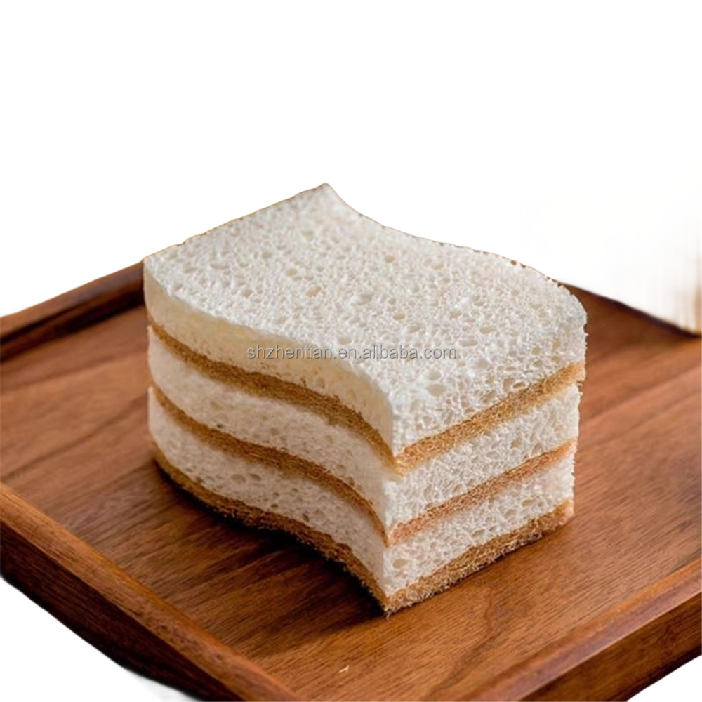 Heavy Duty Scrub Sponge Multi-Purpose Double-Faced Sponge for Kitchen/Natural Cellulose Wood Pulp Sponge Scouring Pad