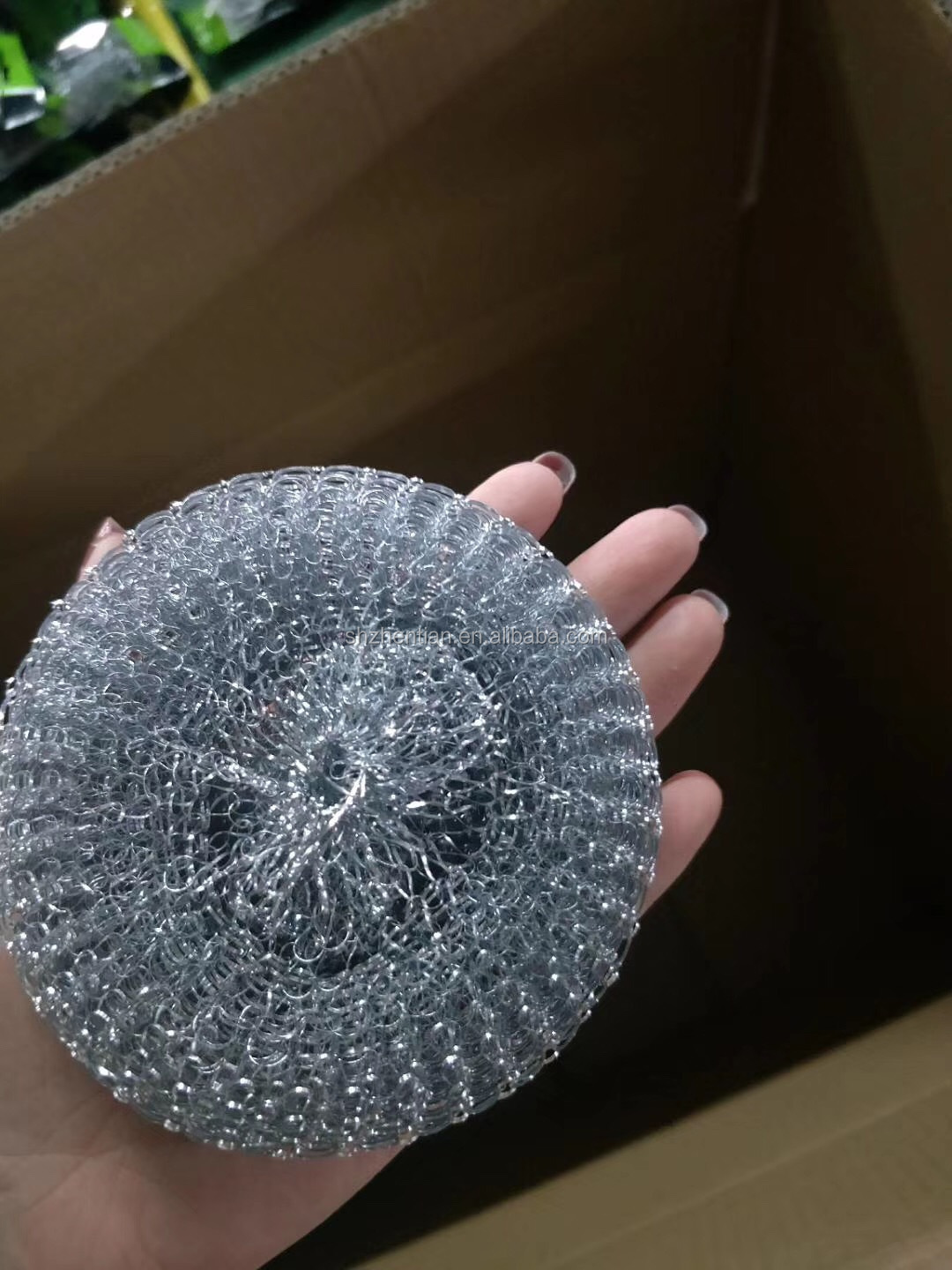 galvanized wire mesh metal silver scourer/Stainless Steel Sponges Scrubbers Cleaning Ball