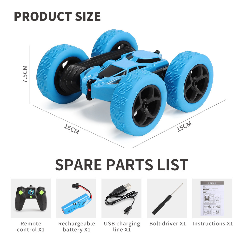 New Arrival Double Sided Remote Control 360 Rotating Vehicles 360 Flips RC Car 4WD Stunt Cars Kid Children Car Toy